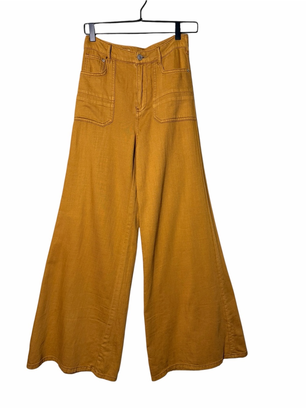 Pilcro Mustard Flare High Waisted Pants Anthropologie